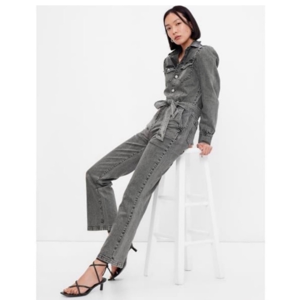 Signature 8 S8 Los Angeles Stylish Gray Denim jumpsuit One Piece size small